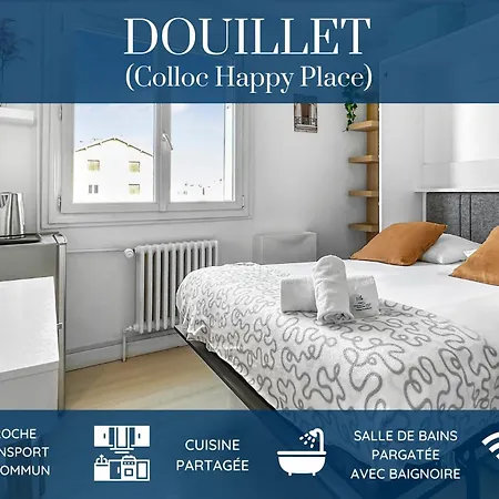 招待所 Coloc Happy Place - Belle Colocation De 3 Chambres - Wifi Gratuit