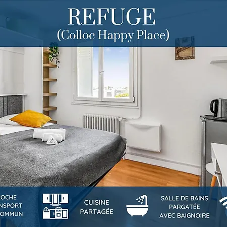 Coloc Happy Place - Belle Colocation De 3 Chambres - Wifi Gratuit 招待所